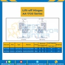 AA-1720LB : บานพับแบบถอดได้อลูมิเนียมอัลลอยด์ ขนาด 59×44 mm. หนา 5 mm. (Left Opening)