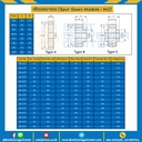 เฟืองขบเหล็กชุปแข็งปลายฟัน มีดุมแถวคู่ M2-100TC