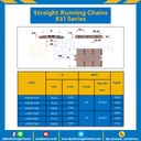 โซ่พลาสติกทางตรง Table Top Chain LF831 750 ; 7.5 นิ้ว. : LF831 750