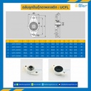 ลูกปืนตุ๊กตา UCFL3241 พลาสติกสีขาว ลูกปืนเหล็ก รูเพลา 30 mm. : UCFL3241-30