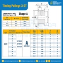 มู่เล่ย์ไทม์มิ่ง Pulley Timing 3GT หน้ากว้าง 15 mm. 16 ฟัน (มีดุม) : Pulley Timing 3GT-15-16TB