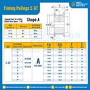 มู่เล่ย์ไทม์มิ่ง Pulley Timing 5GT หน้ากว้าง 15 mm. 30 ฟัน : Pulley Timing 5GT-15-30TA