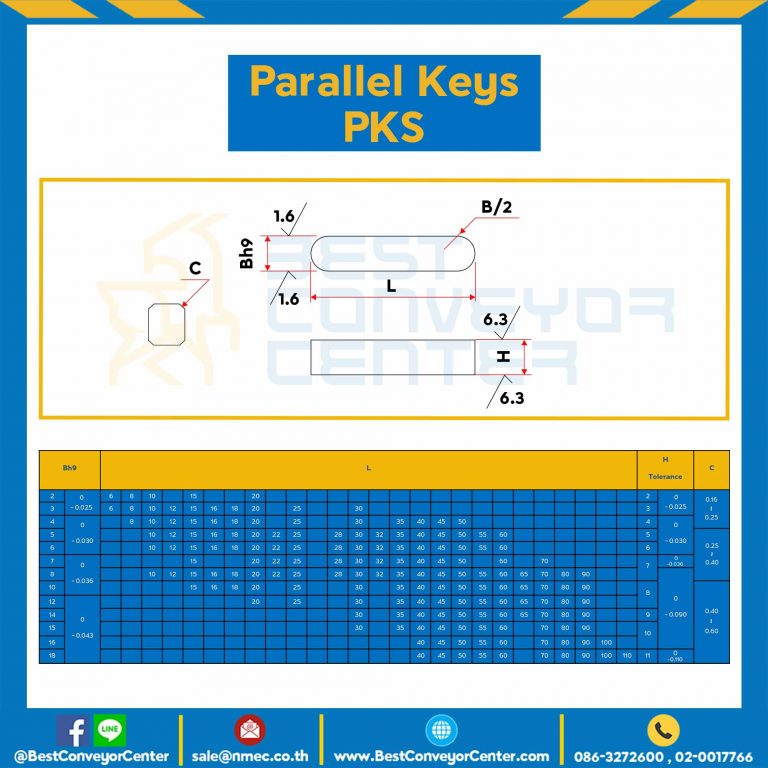 Parallel Key แบบกลม รูเกลียว M4 ที่ปลายทั้งสองด้าน ขนาด 10xL40 mm. เหล็ก : Parallel Key PKS M4-10×40-S