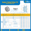 มู่เล่ย์ไทม์มิ่งแบบไม่มีลิ่ม Keyless Pulleys Timing T10 