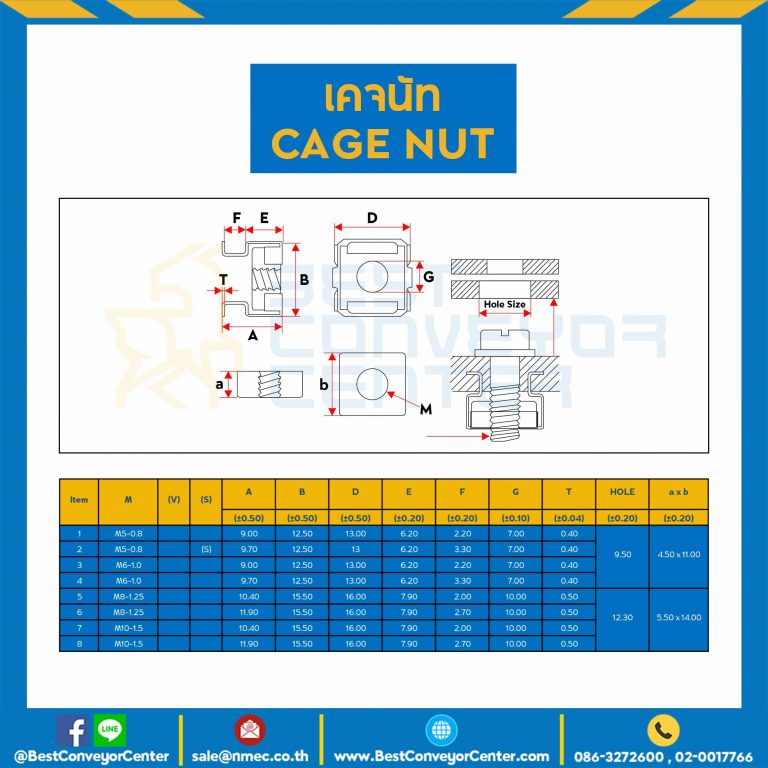 FMS08-3T : เคจนัท รุ่น 3T ขนาด M8x1.25 mm.