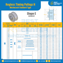 มู่เล่ย์ไทม์มิ่งแบบไม่มีลิ่ม Keyless Pulleys Timing H