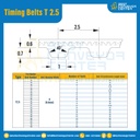 ไทม์มิ่ง เบลล์ Timing Belt T 2.5 หน้ากว้าง 0.6 mm. 106 ฟัน ยาว 265 mm. : Timing Belt T 2.5-0.6-106T-277