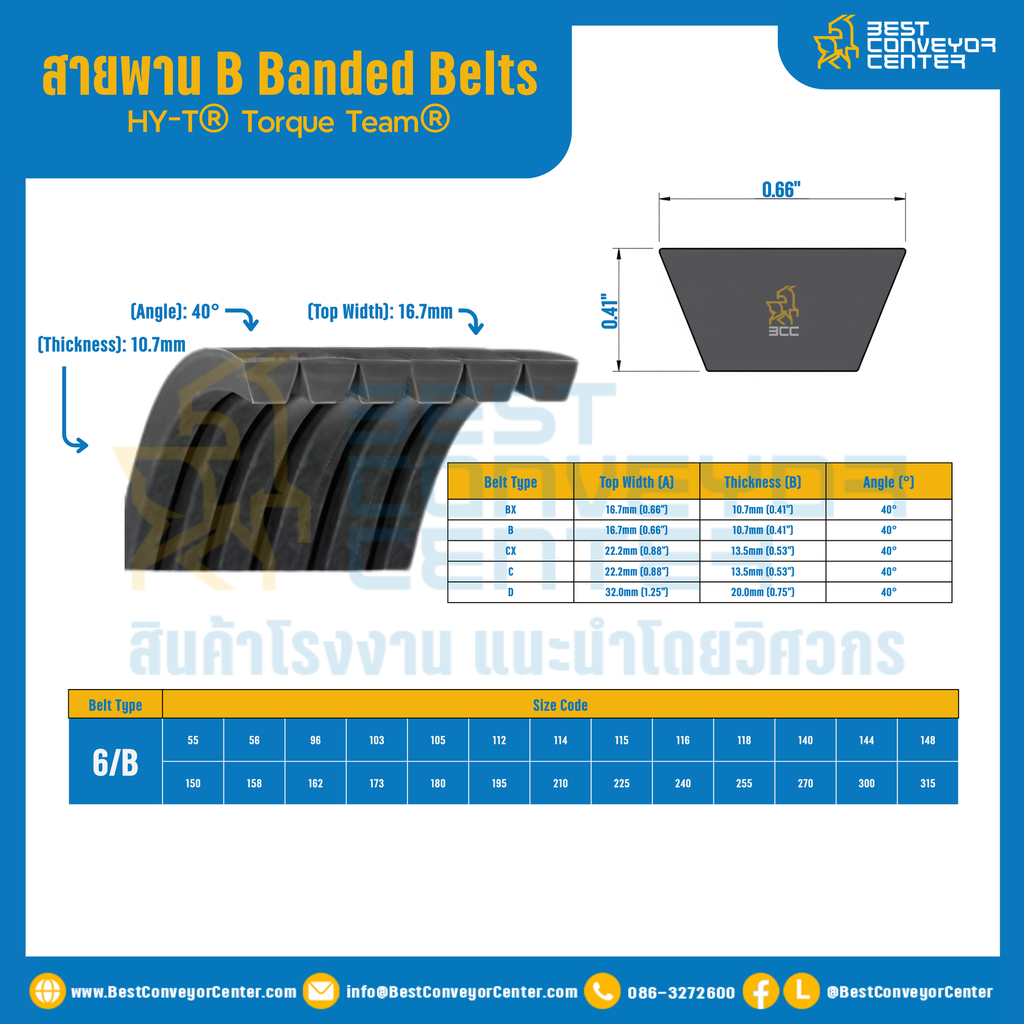 Torque Team® B Banded Belts : 6/B