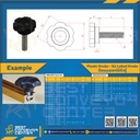 PKB6-M10L50S : มือหมุนดอกไม้ ตัวผู้ M10x50 mm.เหล็กชุป