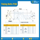 ไทม์มิ่ง เบลล์ Timing Belt P3M หน้ากว้าง 10 mm. 91 ฟัน ยาว 273 mm. : Timing Belt P3M-10-91T-370