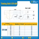 ไทม์มิ่ง เบลล์ Timing Belt EV14M 100 ฟัน ยาว 1400 mm. : Timing Belt EV14M-100T-1422