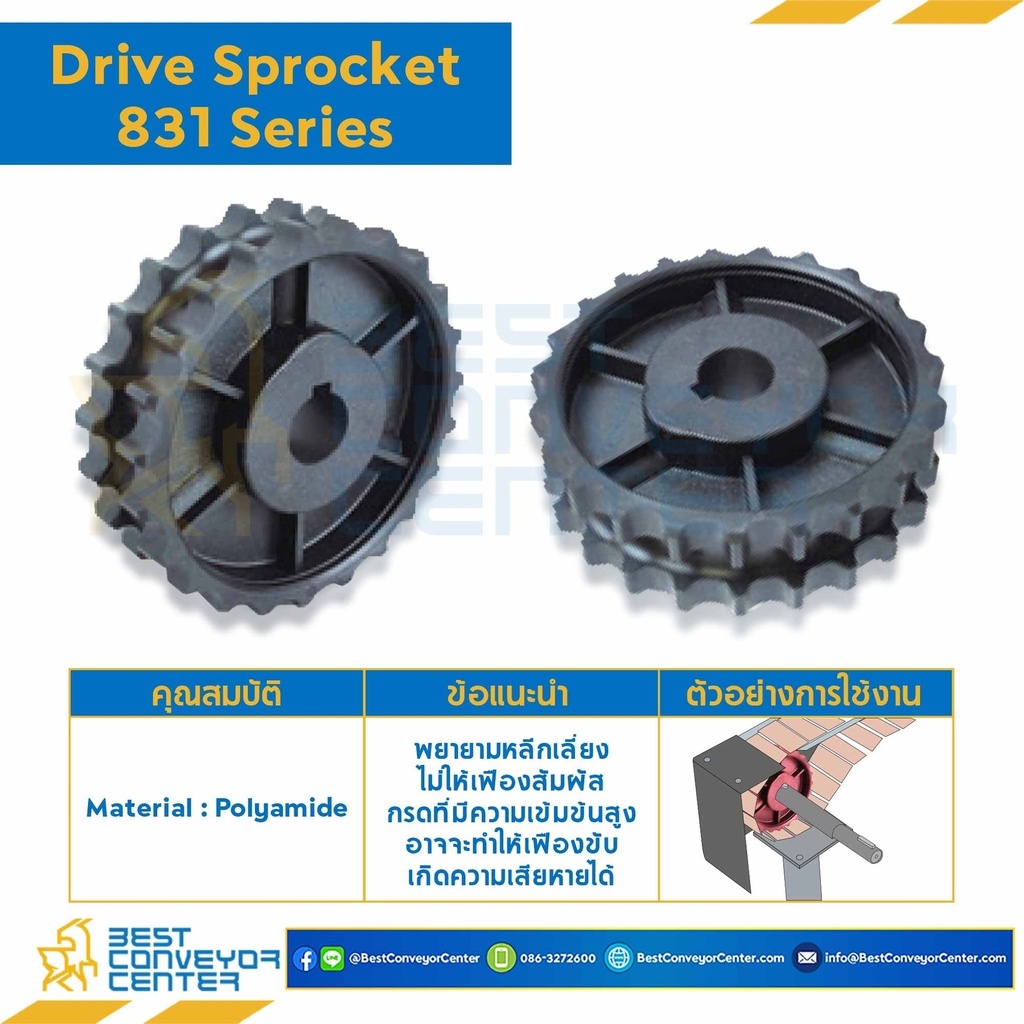 SPROCKET 19Z, BORE 40 MM., DIA 117.34 MM. FOR CHAIN 831 : 6319101-831