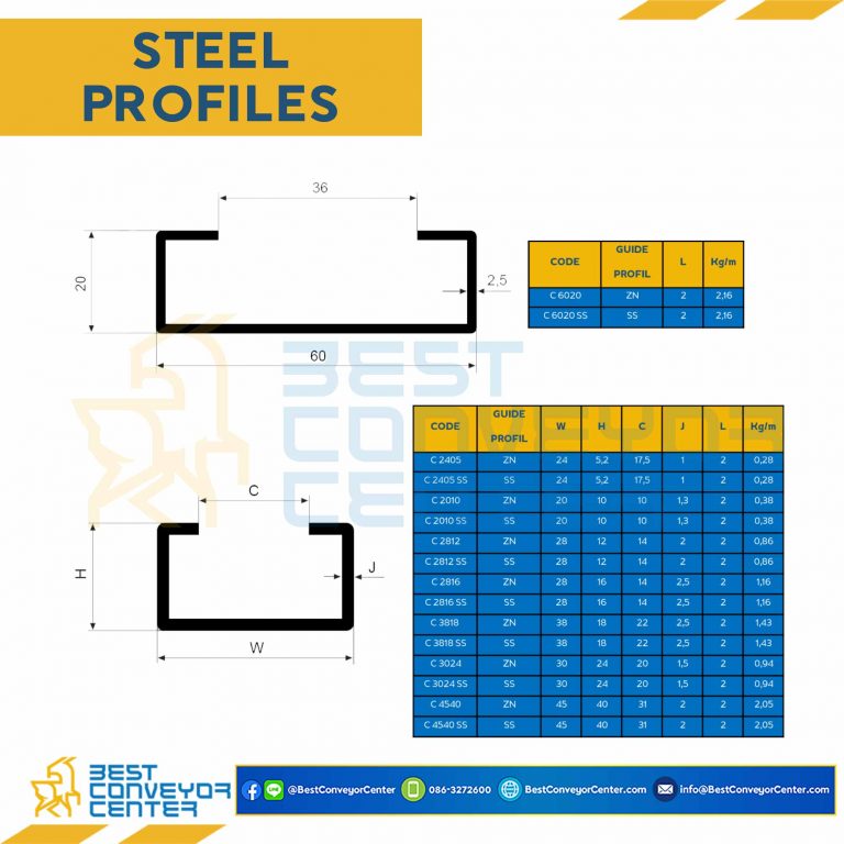 Steel Profiles W60H21 : C6020SS