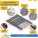สายพานลำเลียงเศษเหล็ก C2052 R-Roller W=200 mm. (ผิวปั้มรู) : C2052W200CSS