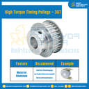 มู่เล่ย์ไทม์มิ่งแรงบิดสูง Pulley Timing High Torque 3GT หน้ากว้าง 12 mm. 32 ฟัน : HT-3GT-12-32TBAL