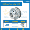 มู่เล่ย์ไทม์มิ่งแรงบิดสูง Pulley Timing High Torque 1.5GT หน้ากว้าง 4 mm. 30 ฟัน : HT-1.5GT-4-30TBS