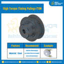 มู่เล่ย์ไทม์มิ่งแรงบิดสูง Pulley Timing High Torque P3M หน้ากว้าง 10 mm. 24 ฟัน : HT-P3M-10-24TBS
