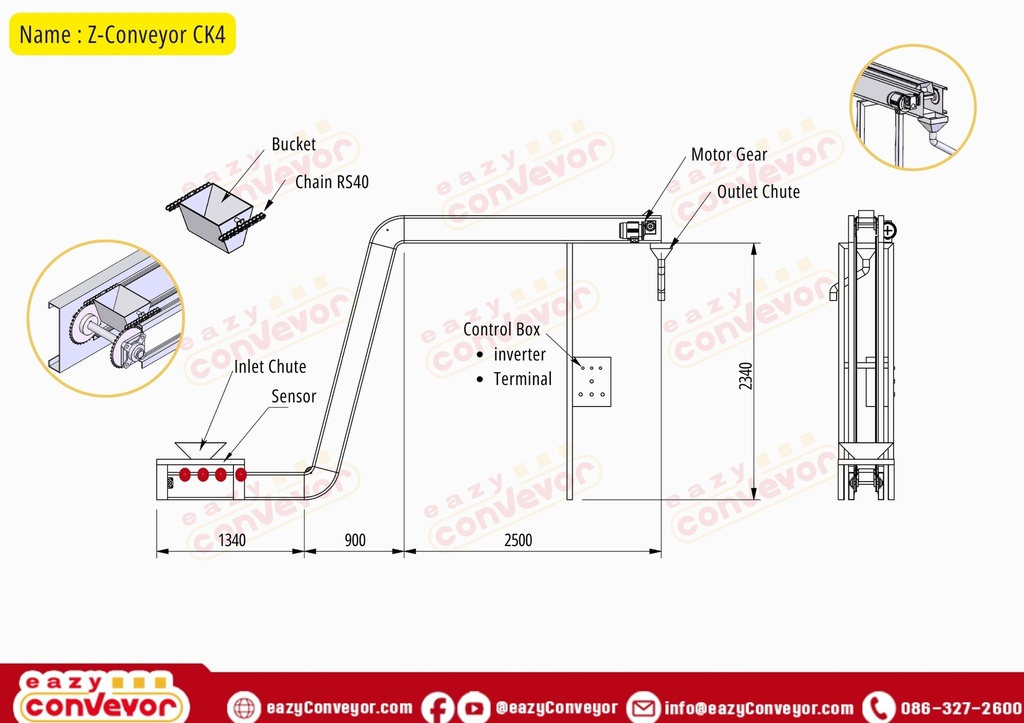 Z-Conveyor CK#4 : W200L4740H2340 mm.