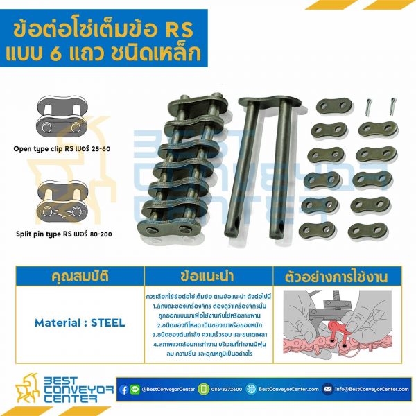 ข้อต่อเต็มข้อ 6 แถว No.60 : CL60R6P1