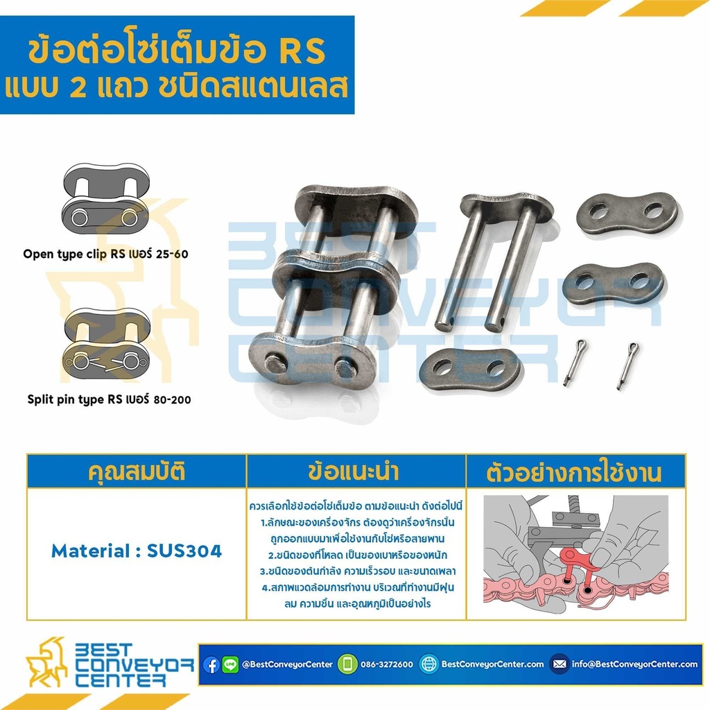 ข้อต่อเต็มข้อ แถวคู่ No.160 : CL160R2P1SS
