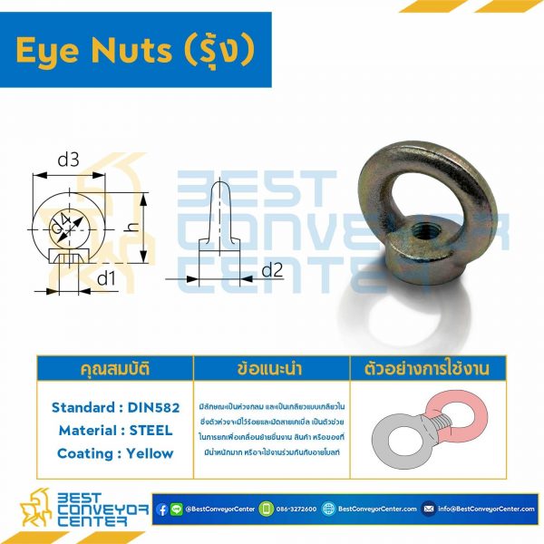 EN-DIN-1/4 Eye Nut (รุ้ง) DIN 1/4″
