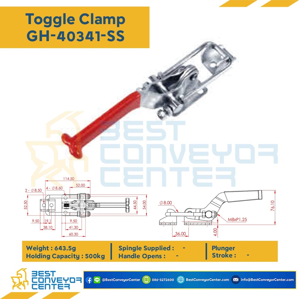 GH-40341-SS Toggle Clamp แบบดึง