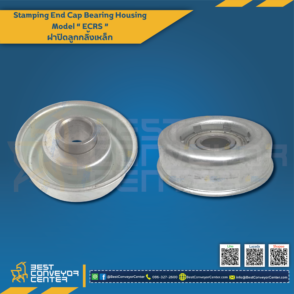 ECRS6020-12 ; ฝาปิดลูกกลิ้งเหล็ก OD60 แกนเพลา 12 mm.