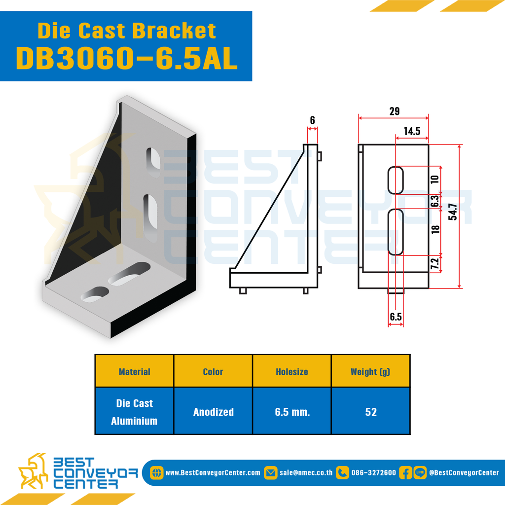 Die Cast Bracket 3060 : DB3060-6.5AL