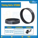 ไทม์มิ่ง เบลล์ Timing Belt HTD8M หน้ากว้าง 40 mm 43 ฟัน ยาว 344 mm. : Timing Belt HTD8M-40-43T-344
