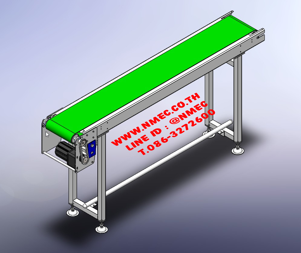 MiiB150L1000H750 : Mini Belt Conveyor โครงสร้างเหล็กทำสี
