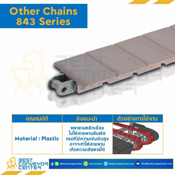 โซ่พลาสติกทางตรง Table Top Chain LF843SS ; 3.25 นิ้ว : LF843SS 325