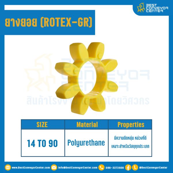 ยางยอยสีเหลือง Rotex Coupling GR48 : GR-48R-YL
