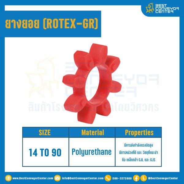 ยางยอยสีแดง Rotex Coupling GR42 : GR-42R-RED