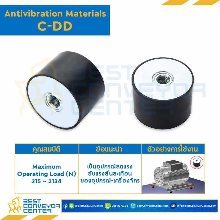 C-DD3020-M8x30 : ลูกยางกันการสั่นสะเทือน ชนิดมีรูต๊าปที่ปลายทั้งสองด้าน