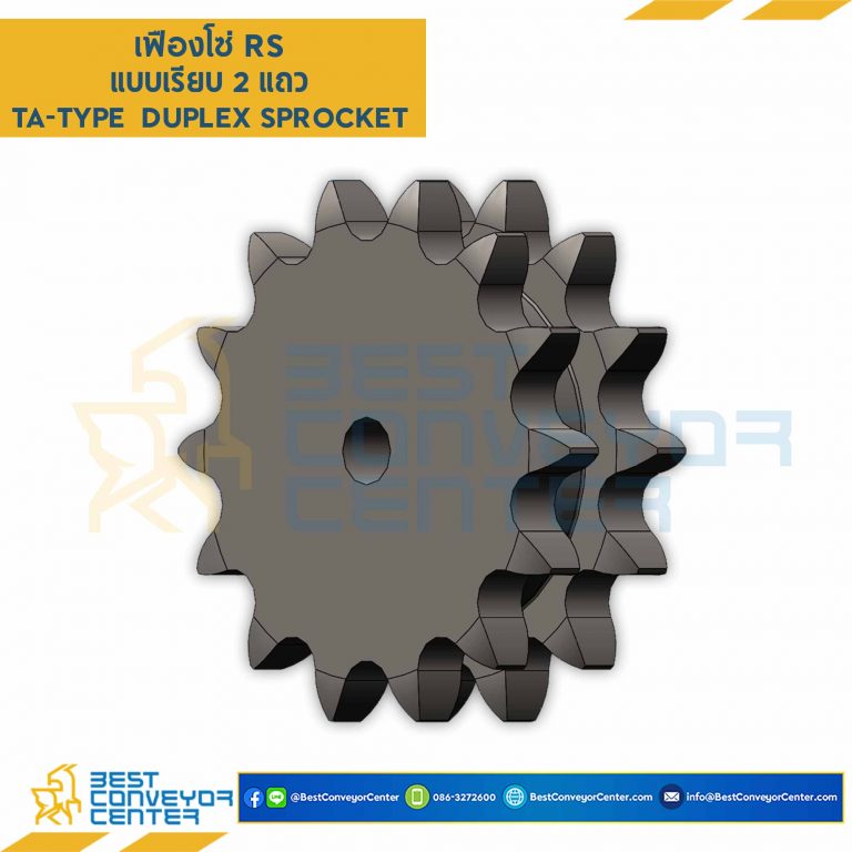 เฟืองโซ่เหล็ก 2 แถว แบบแผ่นเรียบ RS140-2R-18TA