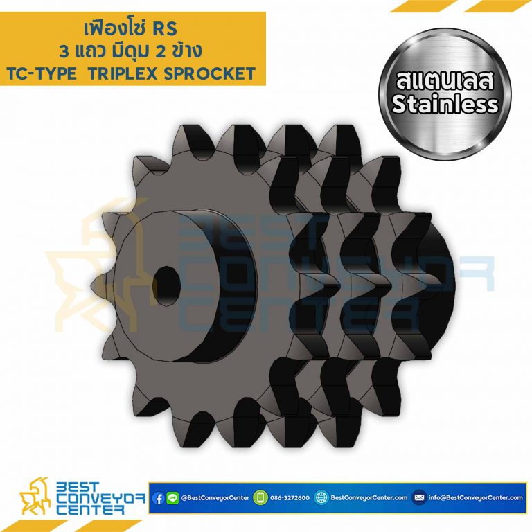 เฟืองโซ่สแตนเลส 3 แถว แบบมีดุมสองข้าง RS50SS-3R-31TC
