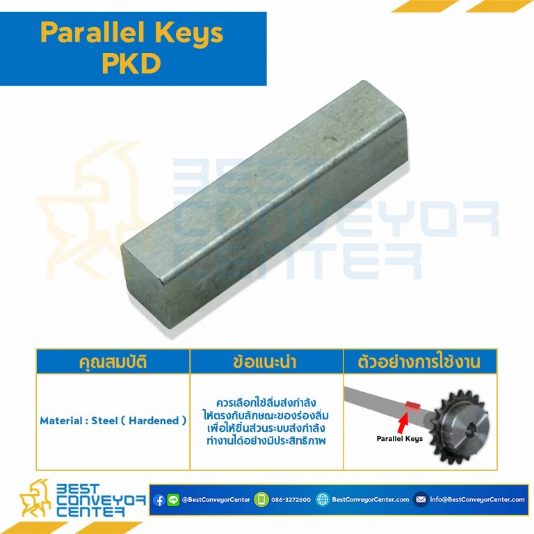 Parallel Key แบบตรง ขนาด 12×50 mm. เหล็กชุบแข็ง : Parallel Key PKD 12×50-SH