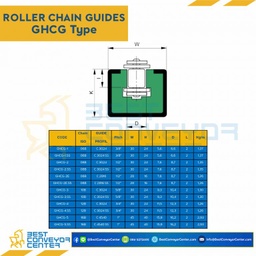 Roller Chain Guide W45H40 : GHCG-5SS-16B