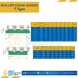 Roller Chain Guide W45H15 : T-2.15-08B3