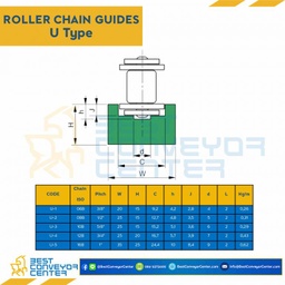 Roller Chain Guide W25H20 : U-4-12B