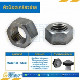 หัวน็อตเกลียวซ้าย ขนาด M12x1.75 ขอบ 19 mm. : HNL-M12-1.75