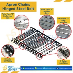 สายพานลำเลียงเศษเหล็ก C2100 S-Roller W=460 mm. (ผิวปั้มนูน) : C2100W460B