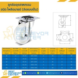 ลูกล้อ POLYAMIDE แบบแป้นหมุน ขนาด 160 mm. : NYP-S-160