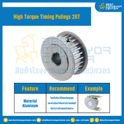มู่เล่ย์ไทม์มิ่งแรงบิดสูง Pulley Timing High Torque 2GT หน้ากว้าง 4 mm. 16 ฟัน : HT-2GT-4-16TAS