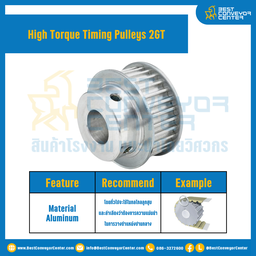 มู่เล่ย์ไทม์มิ่งแรงบิดสูง Pulley Timing High Torque 2GT หน้ากว้าง 9 mm. 22 ฟัน : HT-2GT-9-22TBS