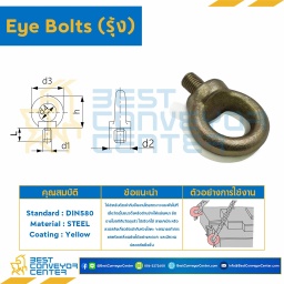 EB-DIN-M22 Eye Bolt (รุ้ง) DIN M22