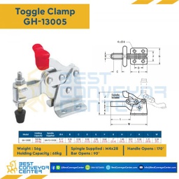 GH-13005 : Toggle Clamp GH-13005, Mild Steel Zinc Plated