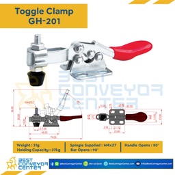 GH-201 Toggle Clamp แบบกดแนวนอน