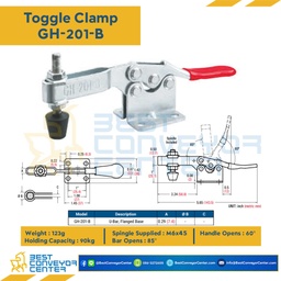Toggle Clamp แบบกดแนวนอน Steel Zinc : GH-201-B