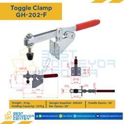 GH-202-F Toggle Clamp แบบกดแนวนอน